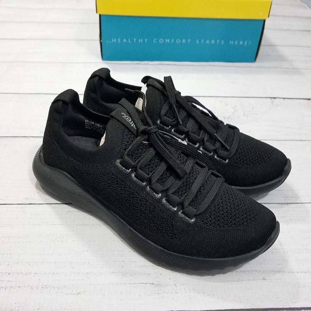 Aetrex Carly Women's Comfort Walking Shoes Size 7 - Black